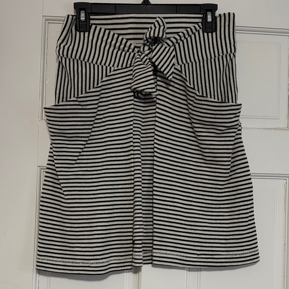 Free People Black and White Striped Skirt